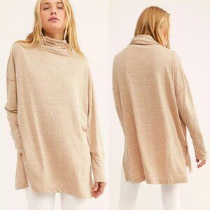 Free People We The Free Bella Vista Tunic Cowl Top XS Athenian Bronze Tan $68